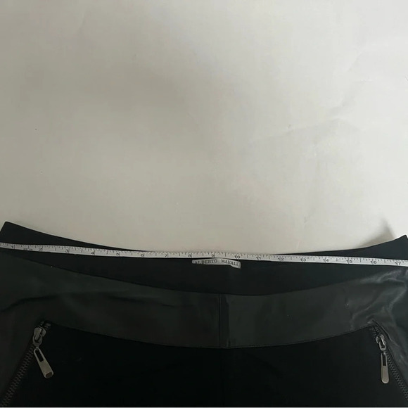 Alberto Makali NWT Side Eco Leather Details Black Pants Pull On Straight Leg 16 - Picture 6 of 8